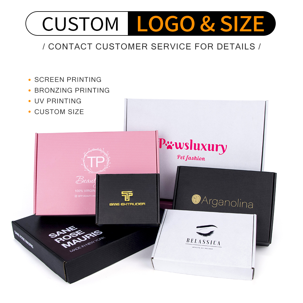 Wanhua Custom Logo Human Hair Kraft Clothing Packaging Mailer Box