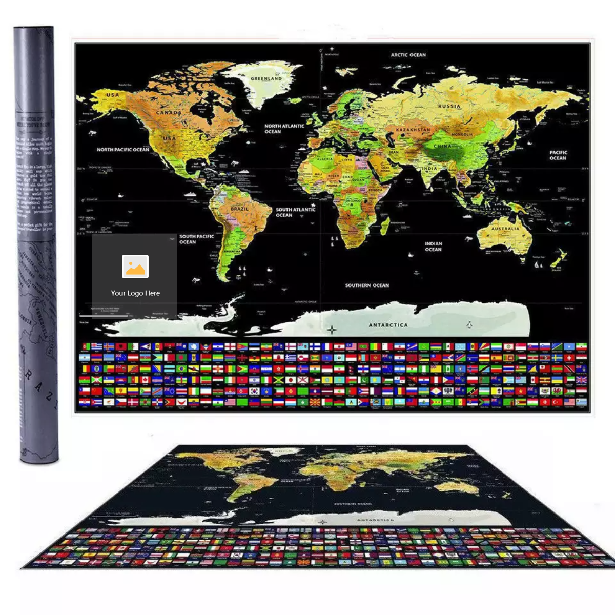 Wanhua Customized size design acceptable Scratch off world and USA map