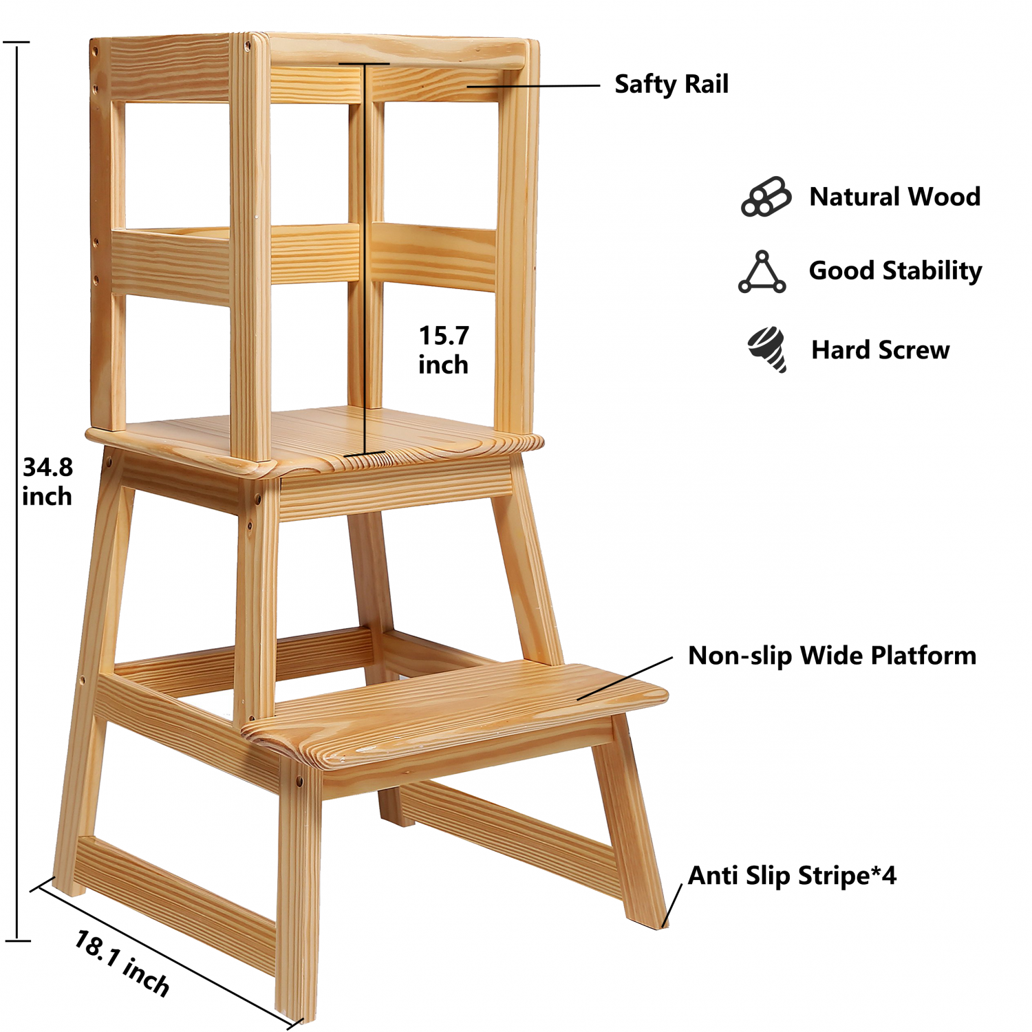 Wanhua Custom Montessori Folding Desk Convertible Wood Kitchen Helper Step Stool