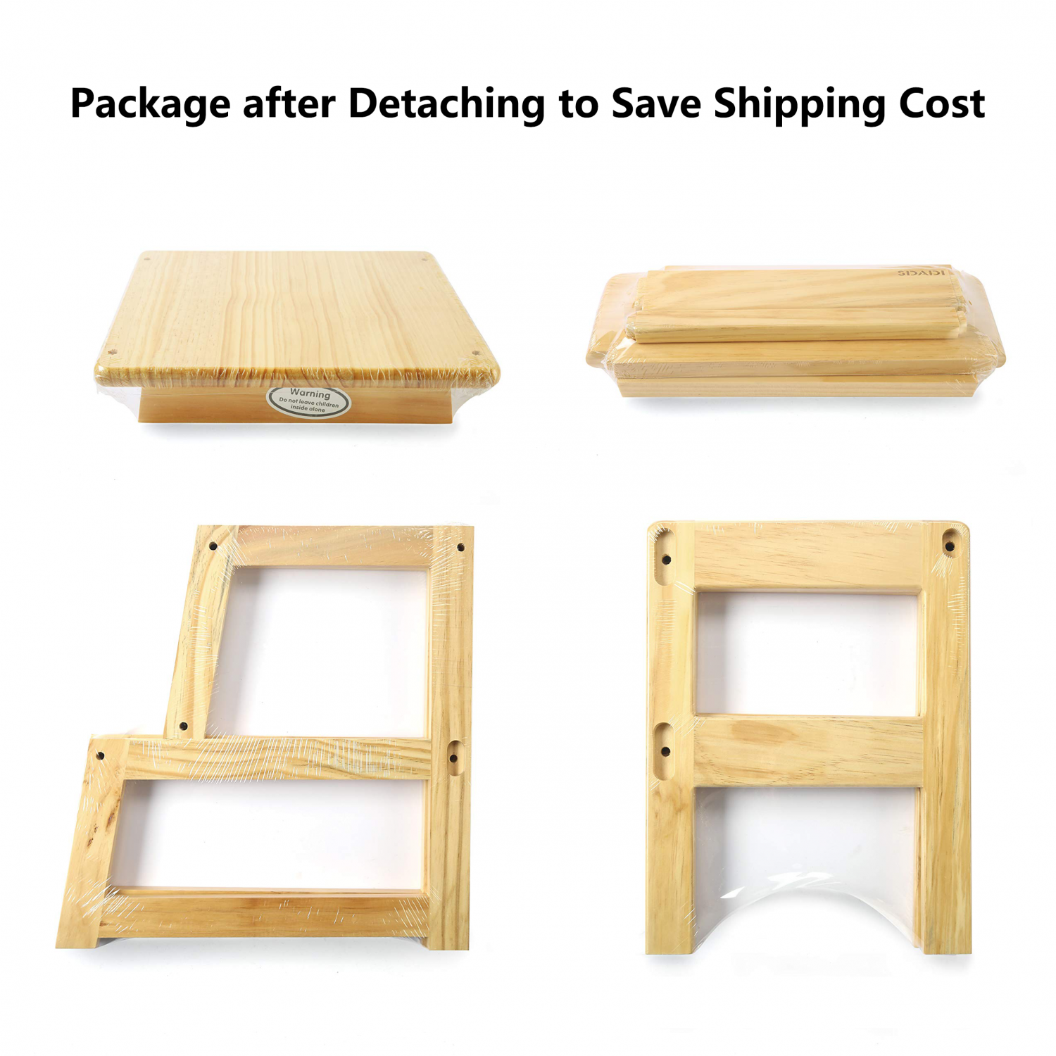 Wanhua Custom Montessori Folding Desk Convertible Wood Kitchen Helper Step Stool