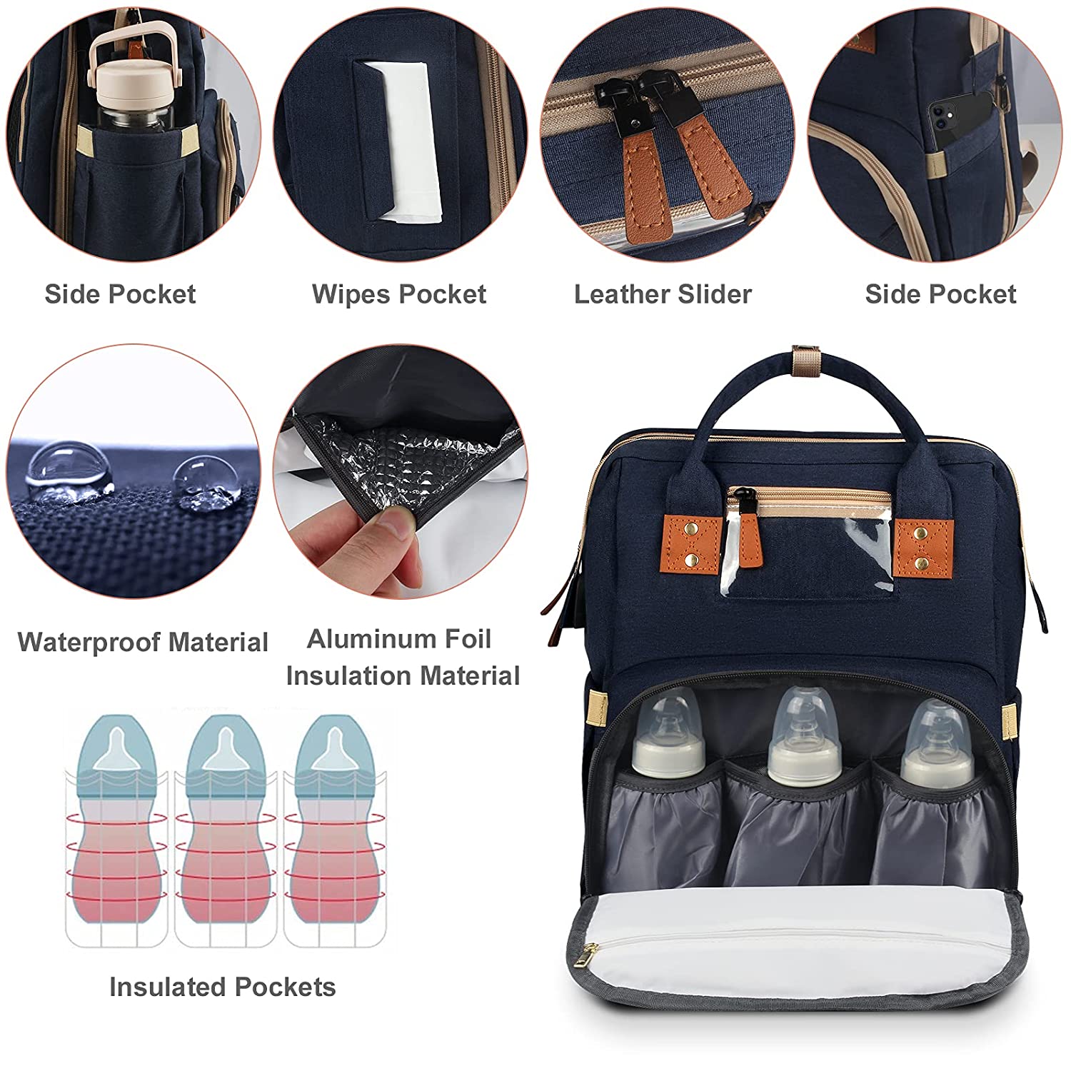 Wanhua Large capacity portable travel waterproof NUMEROUS pockets Maternity baby bag
