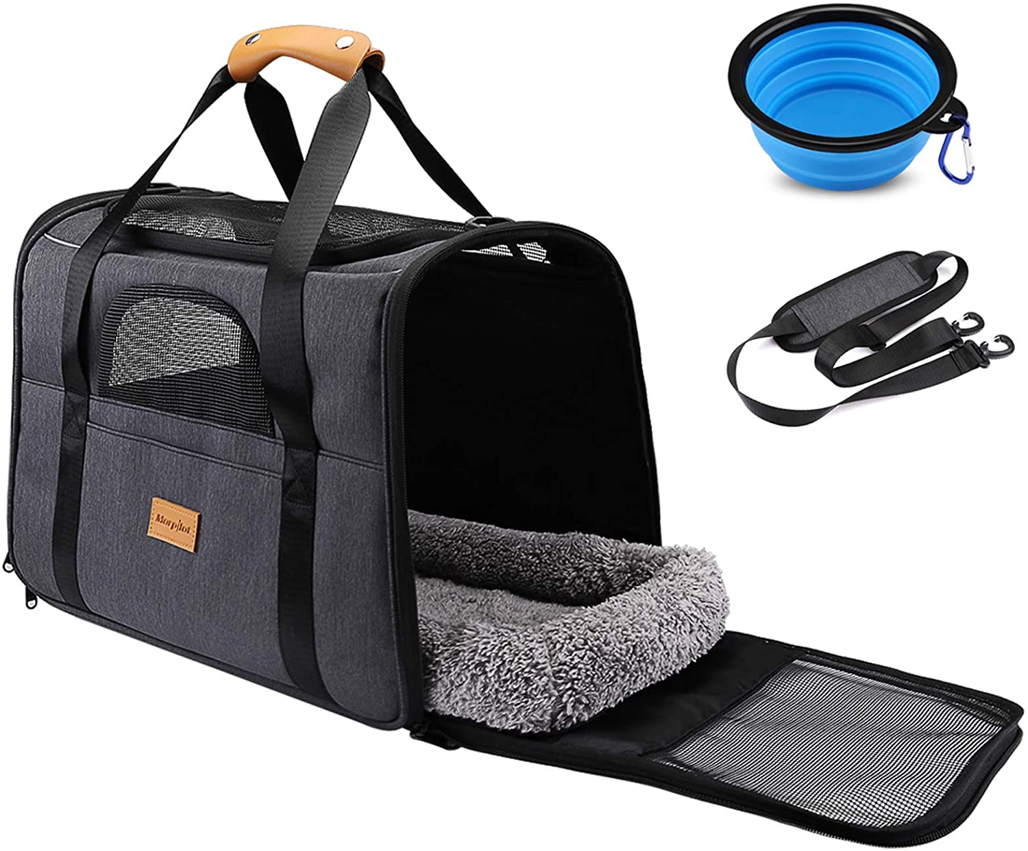 Wanhua fashionable customize Pet Travel Folding Fabric Carrier travel cat dog Bag outside as gift
