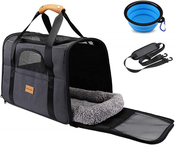 Wanhua fashionable customize Pet Travel Folding Fabric Carrier travel cat dog Bag outside as gift