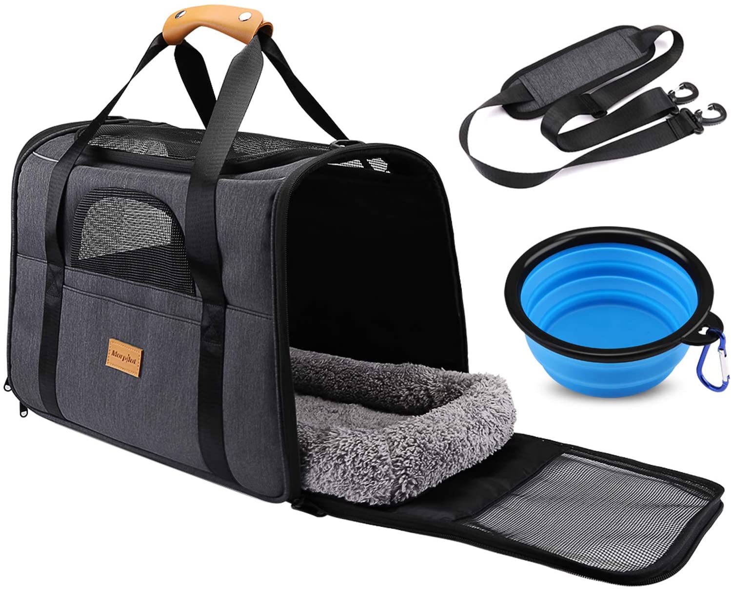 Wanhua fashionable customize Pet Travel Folding Fabric Carrier travel cat dog Bag outside as gift