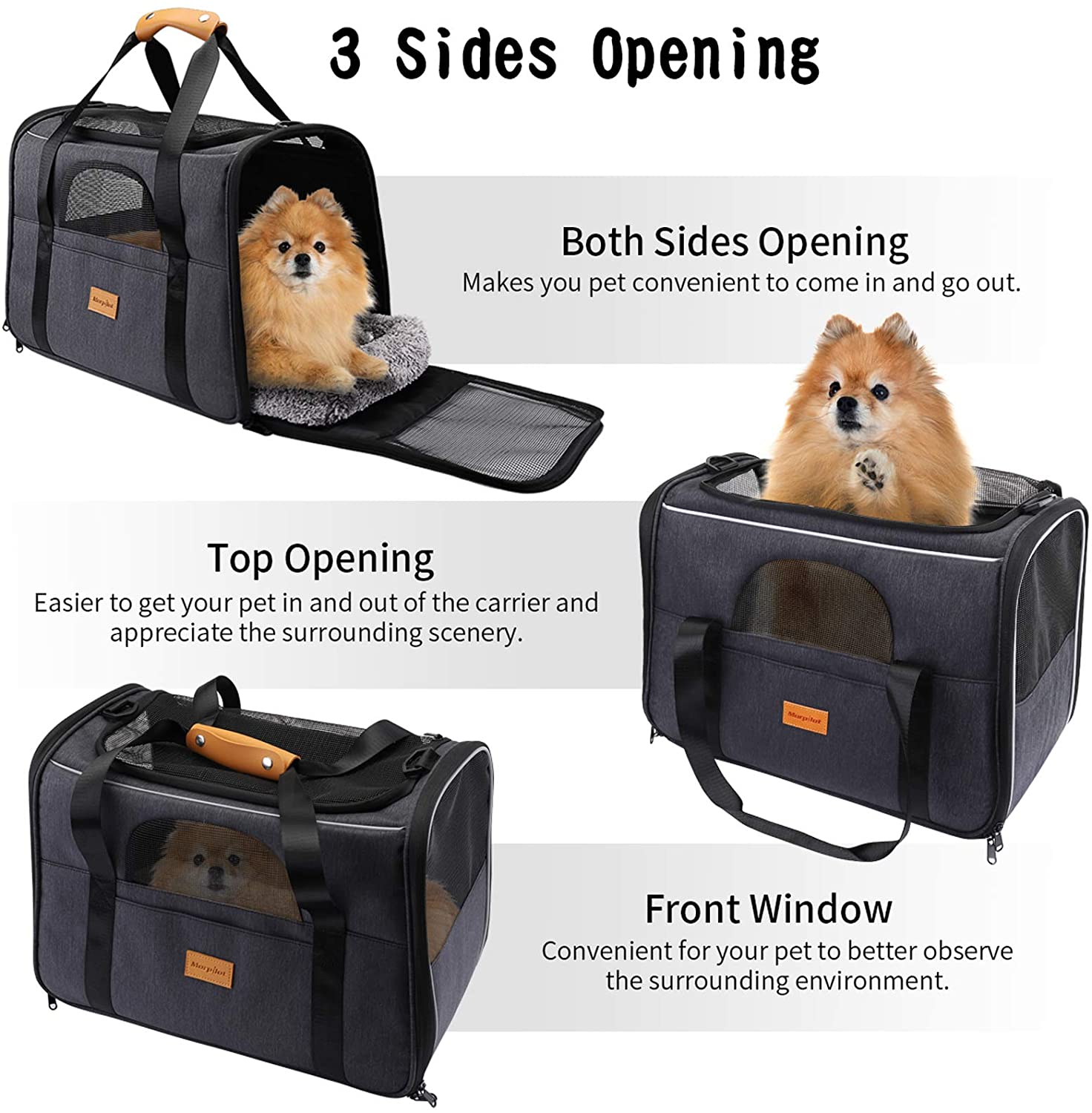 Wanhua fashionable customize Pet Travel Folding Fabric Carrier travel cat dog Bag outside as gift
