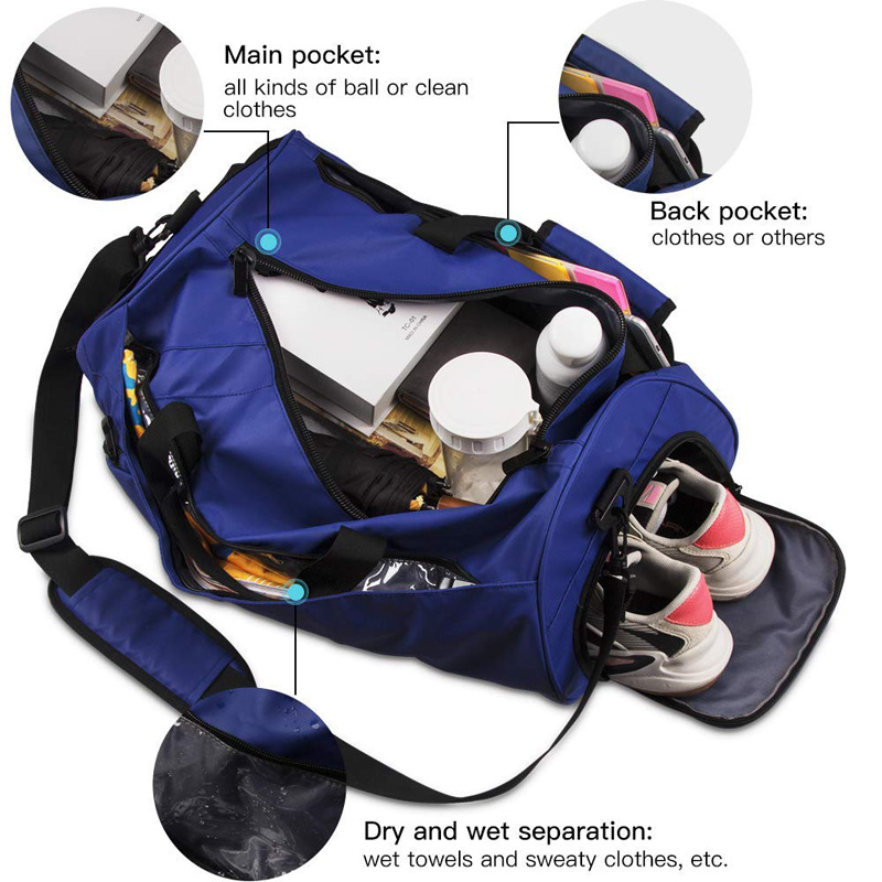 Wanhua fashion wholesale men gym bag custom logo duffle bag gym travel bag