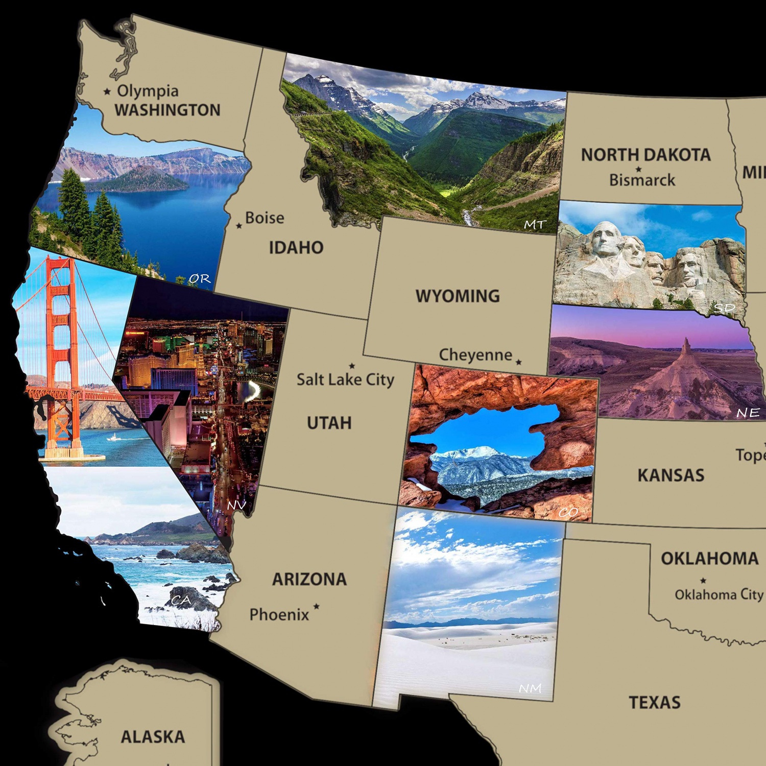 Scratch off Map United States of America Travel Poster 17 x 24 Wall Art Decor Photos