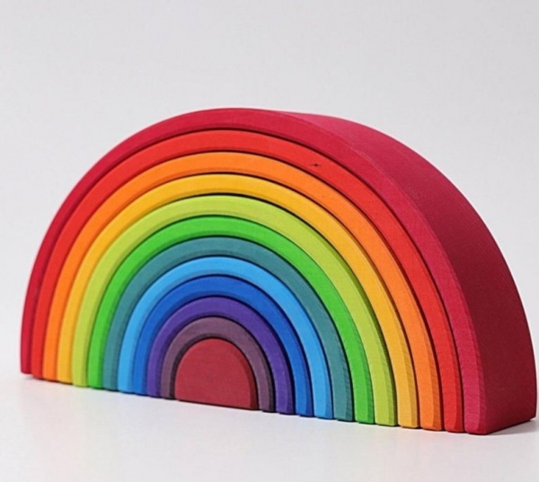 Wooden Rainbow Stacker Toy, Waldorf Rainbow Stacker, Rainbow Wooden Puzzle, Nursery, Montessori Toys