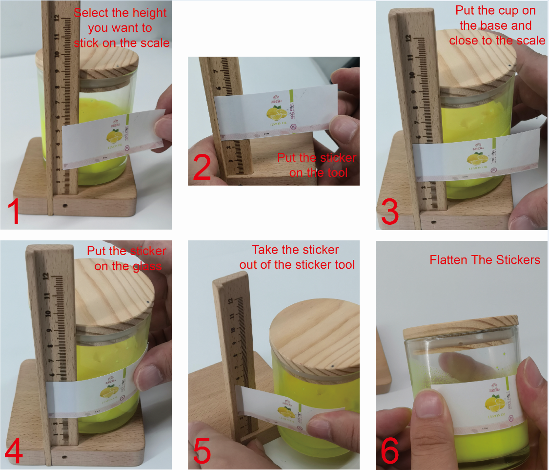 wooden candle labeling tool