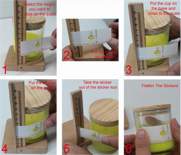 wooden candle labeling tool