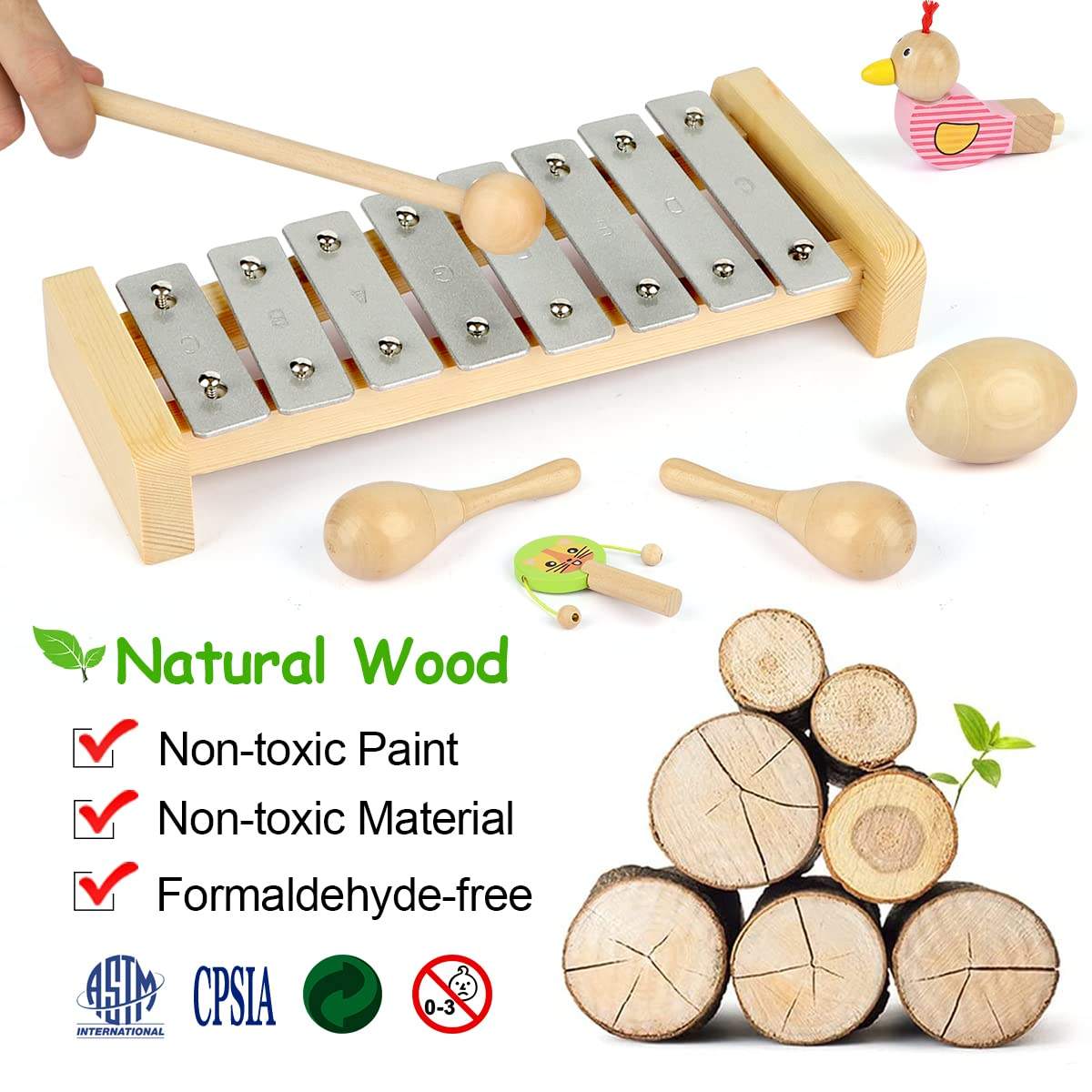 WANHUA 2023 wooden educational montessori wooden toy musical instruments set for baby