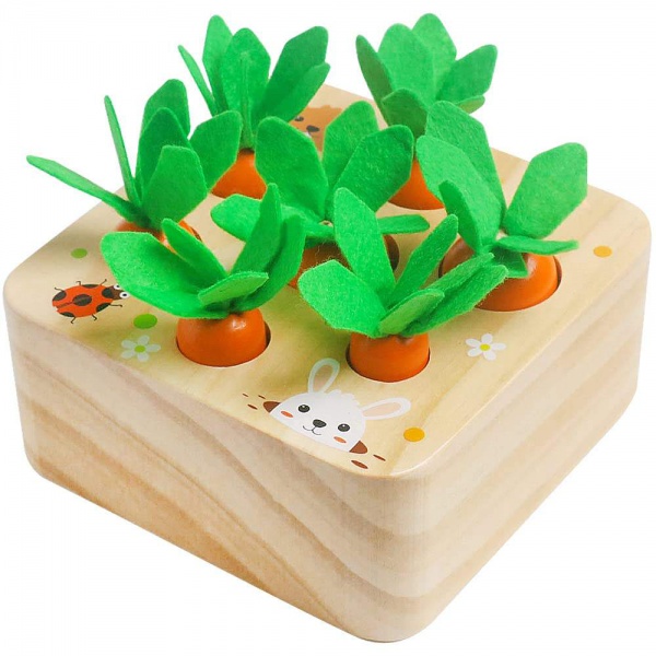 WANHUA wholesale wooden montessori toys carrots harvest game wooden toy