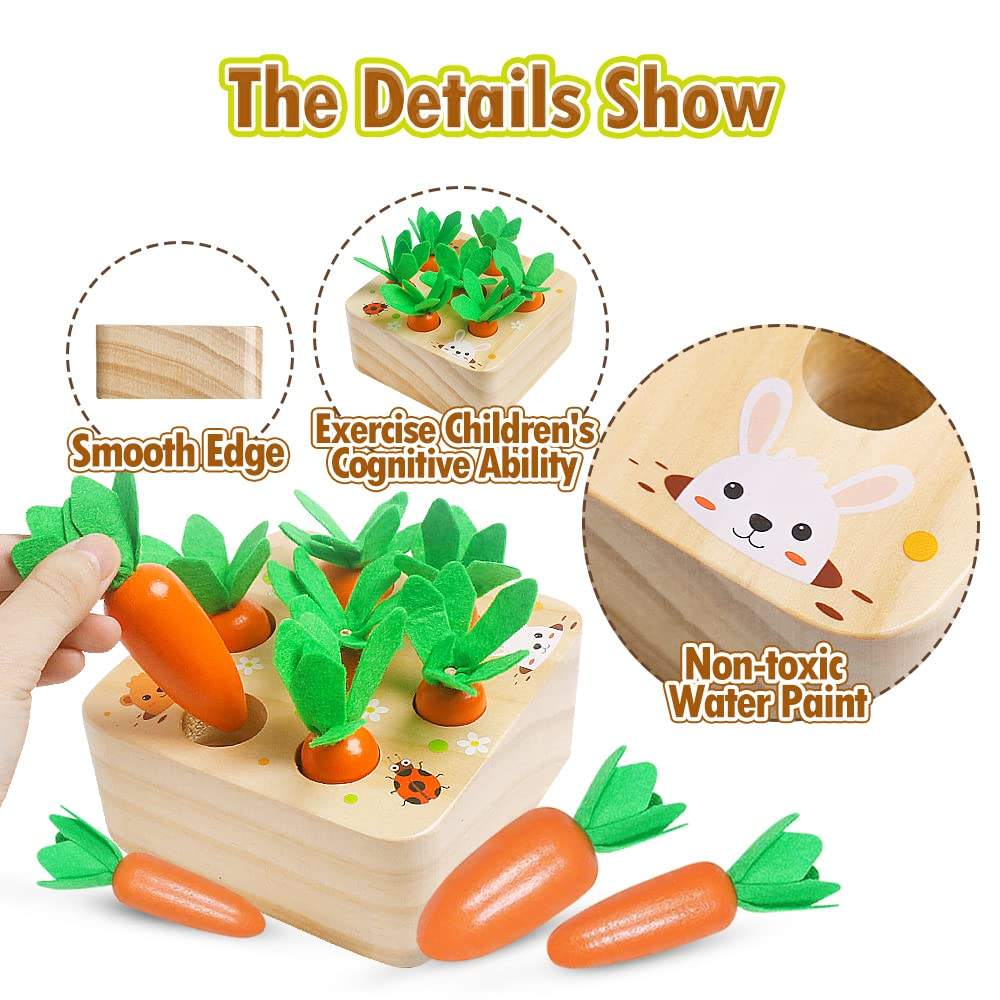 WANHUA wholesale wooden montessori toys carrots harvest game wooden toy