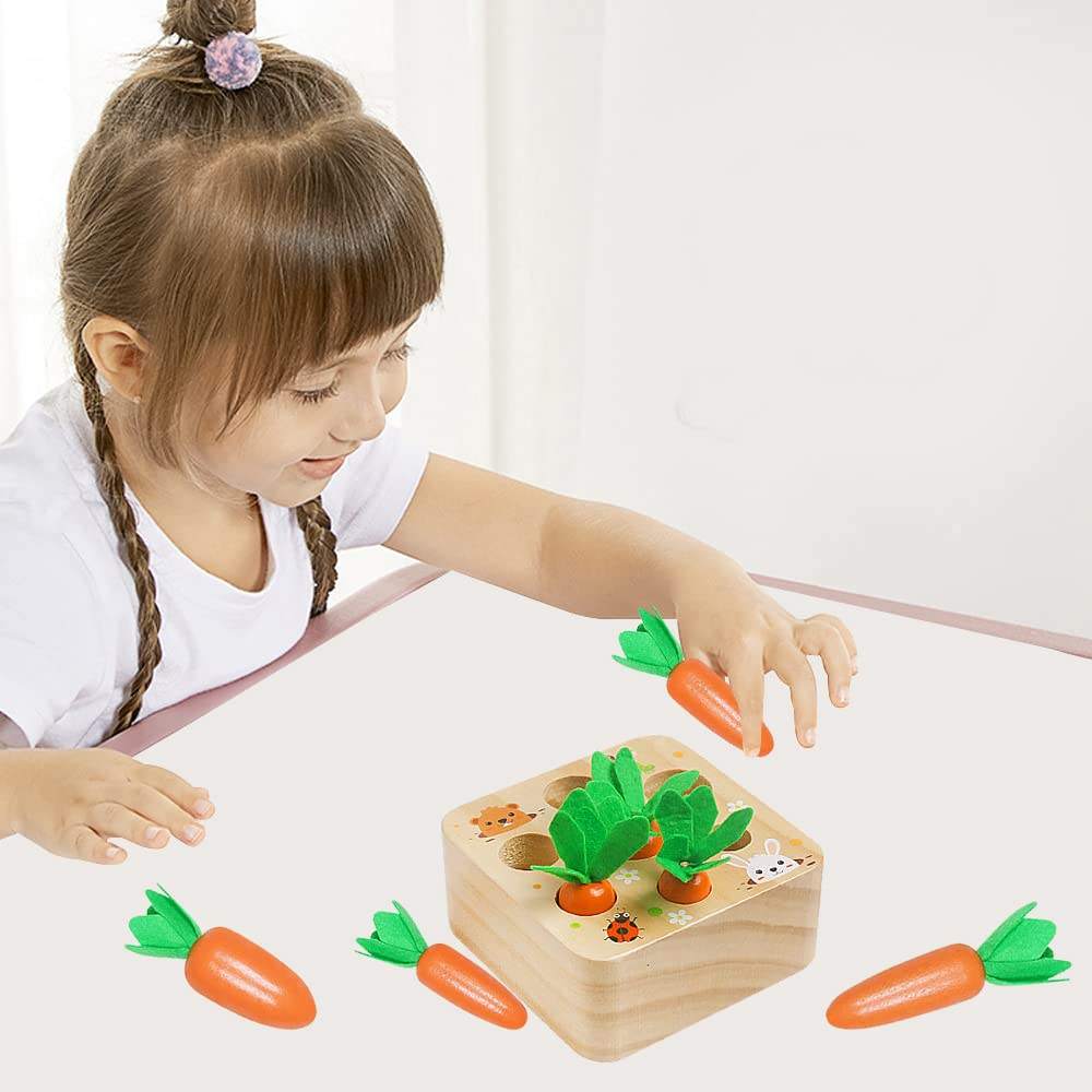 WANHUA wholesale wooden montessori toys carrots harvest game wooden toy