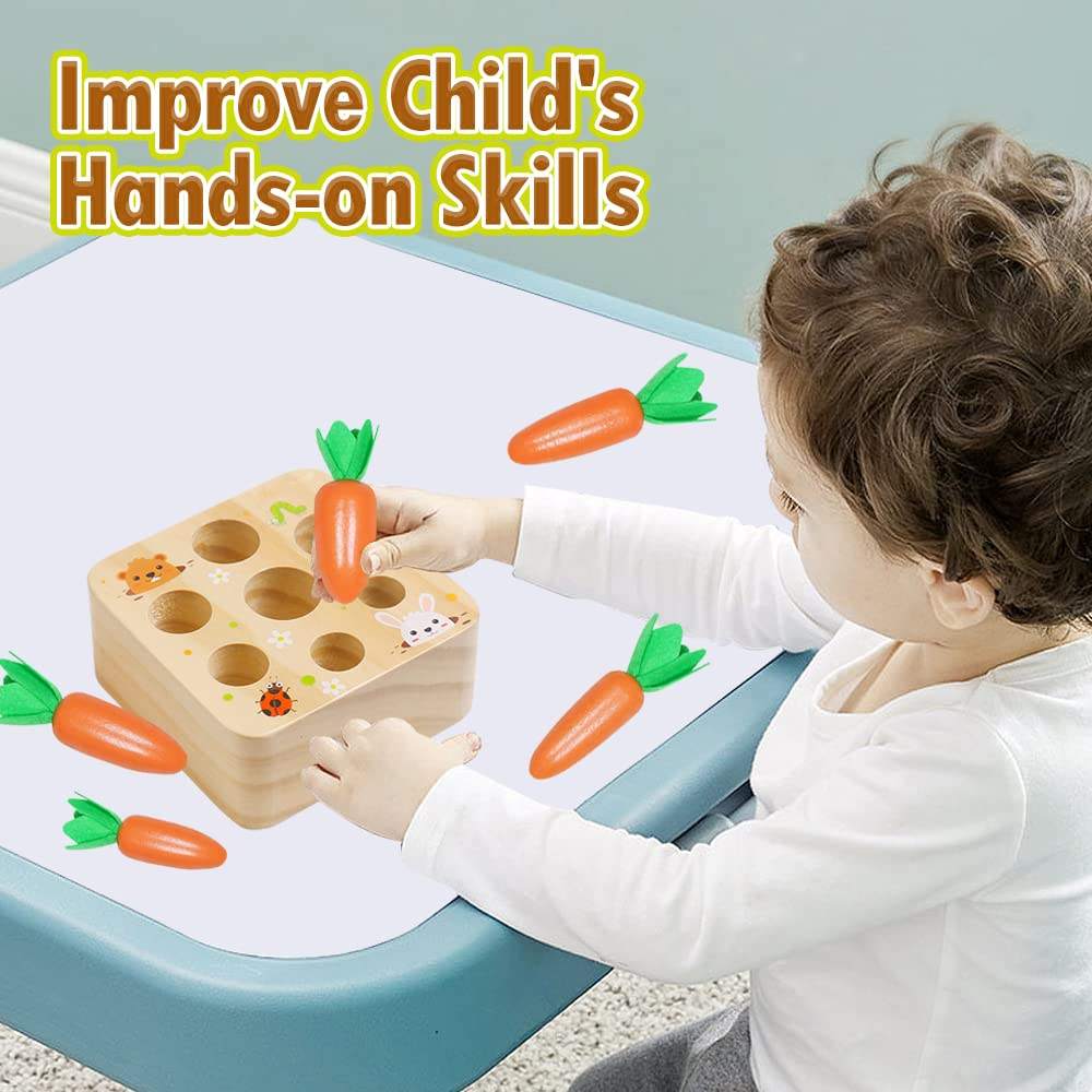 WANHUA wholesale wooden montessori toys carrots harvest game wooden toy