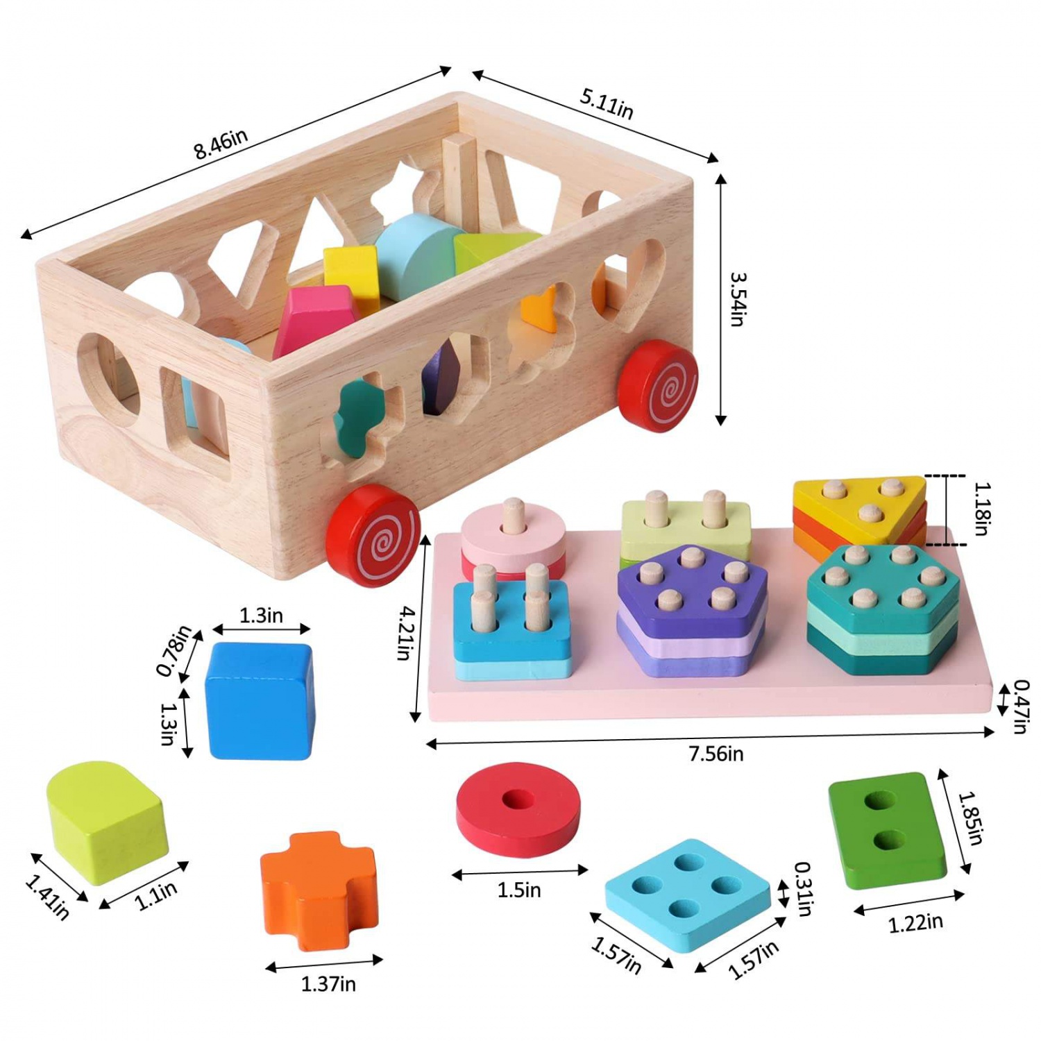 WANHUA free shipping montesorri toy wooden shape sorting toy