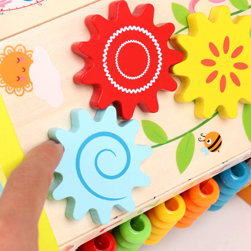 Funny Kid Favourite Wooden Educational Beads Maze Coaster Activity Cube Toys