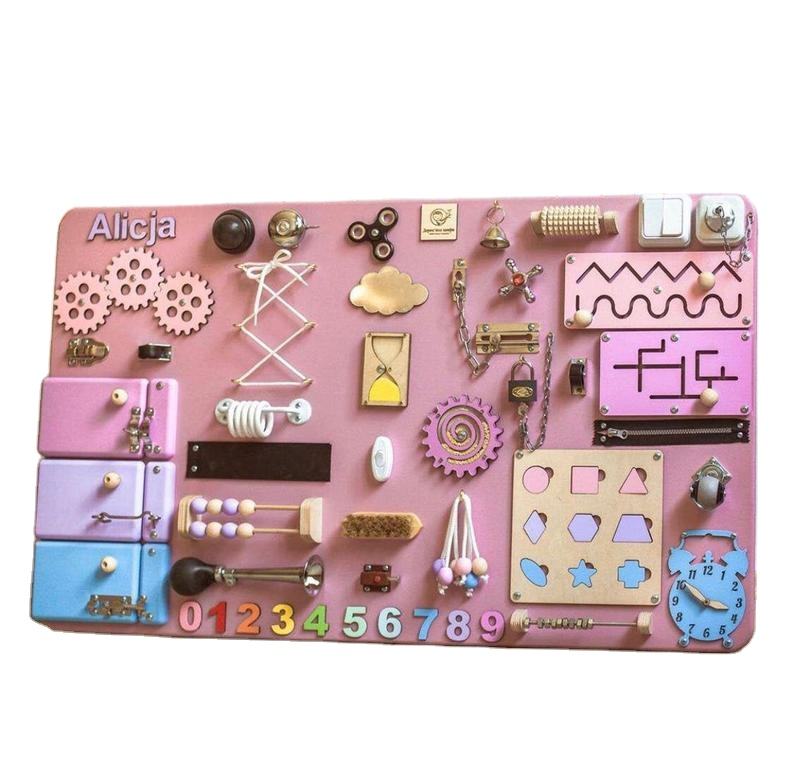 WANHUA Children wooden busy board jouets montessori toys busy board en bois