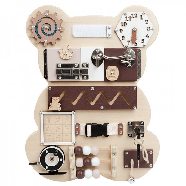 WANHUA montessori wood bear busy board early education toy busy-board