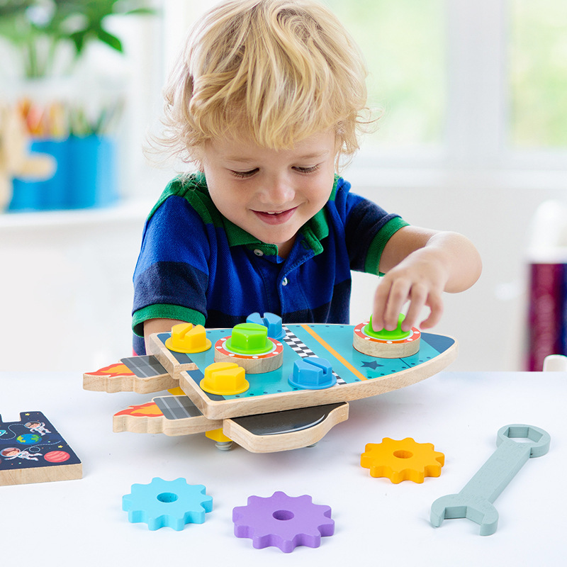 WANHUA custom wooden educational personalized baby busy board for kids
