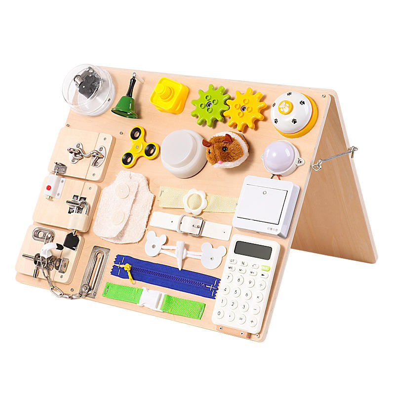 WANHUA custom wooden educational personalized baby busy board for kids