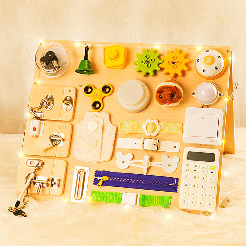 WANHUA custom wooden educational personalized baby busy board for kids