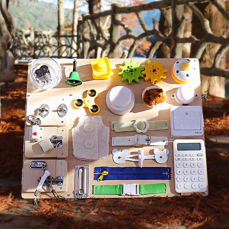 WANHUA custom wooden educational personalized baby busy board for kids