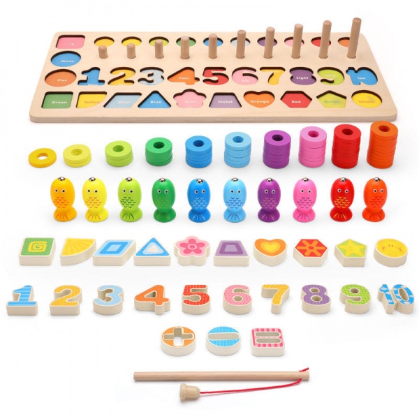 Wooden Number Puzzle Bbay Montessori Math Learning Toys for Toddlers