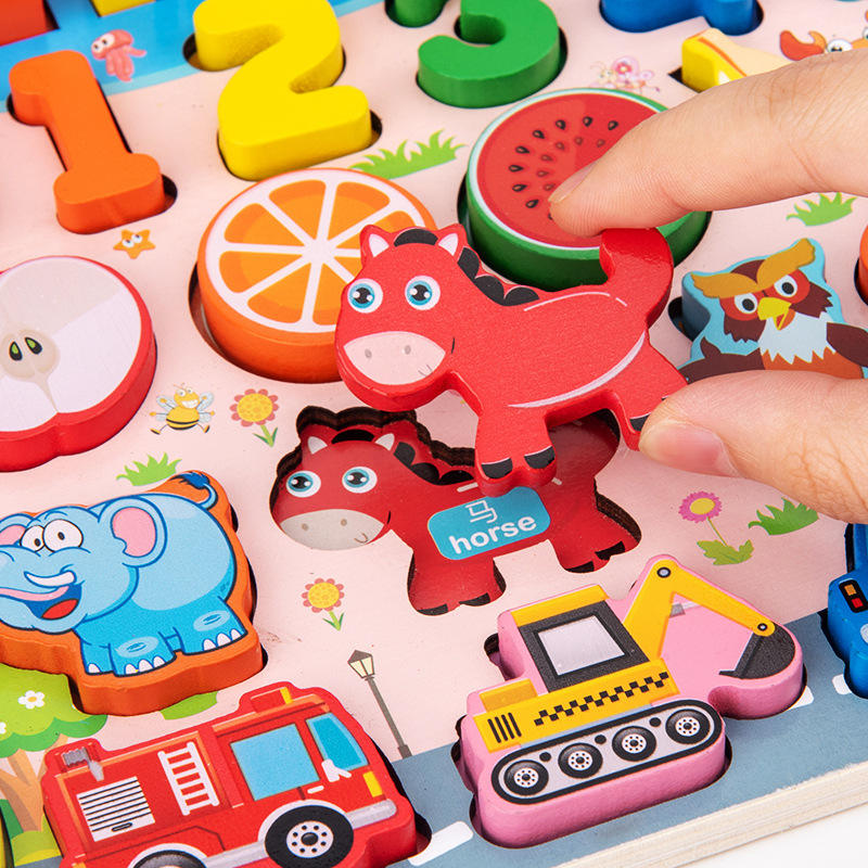 Wooden Number Puzzle Bbay Montessori Math Learning Toys for Toddlers