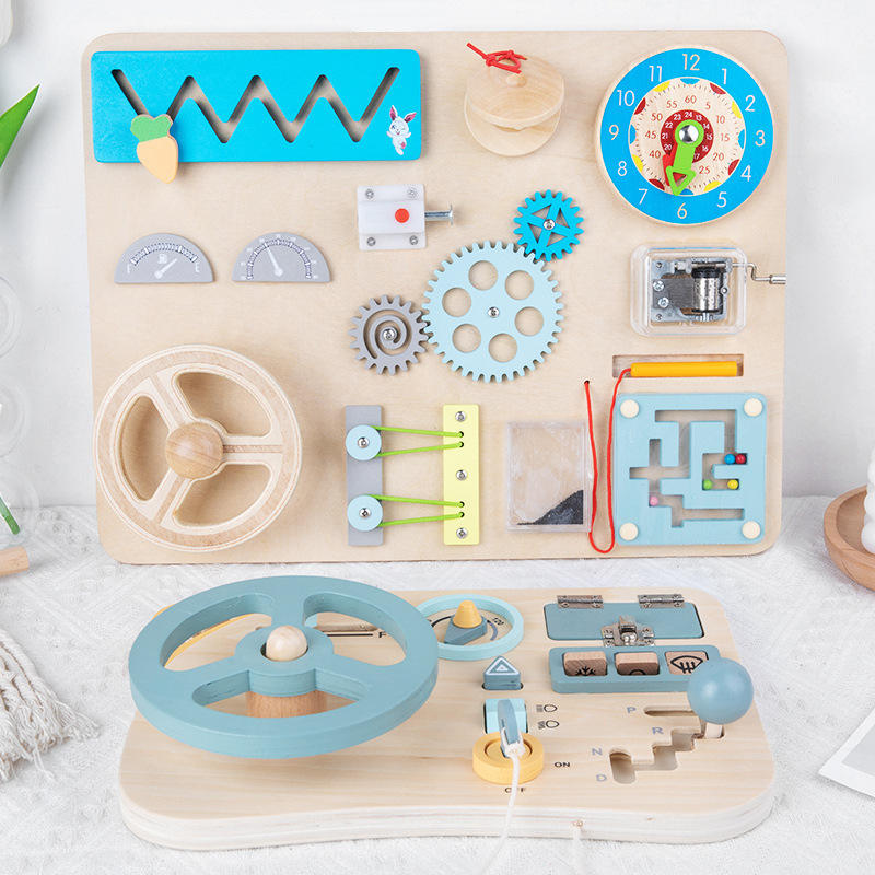 WANHUA custom wooden educational personalized baby busy board for kids