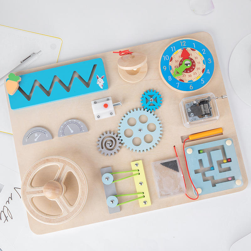 WANHUA custom wooden educational personalized baby busy board for kids