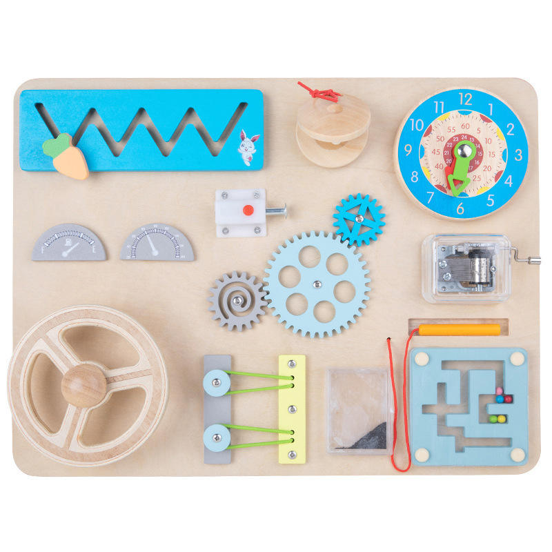 WANHUA custom wooden educational personalized baby busy board for kids