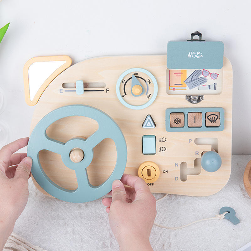 WANHUA custom wooden educational personalized baby busy board for kids