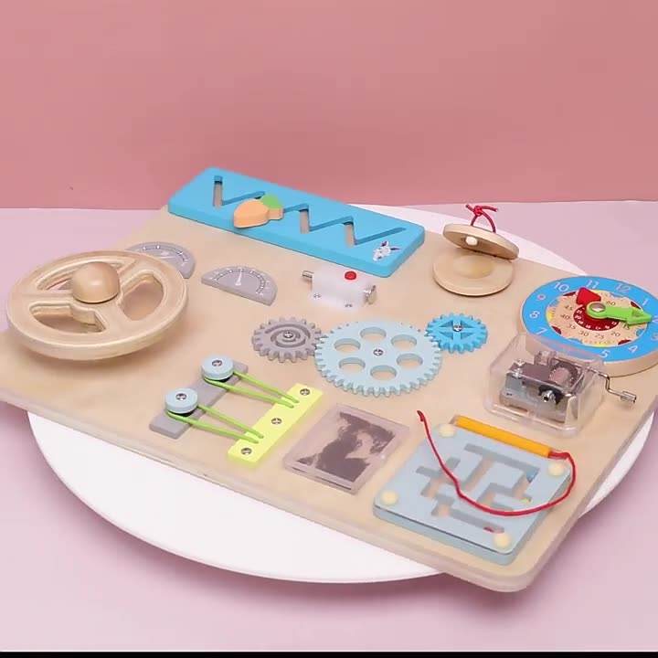 WANHUA custom wooden educational personalized baby busy board for kids