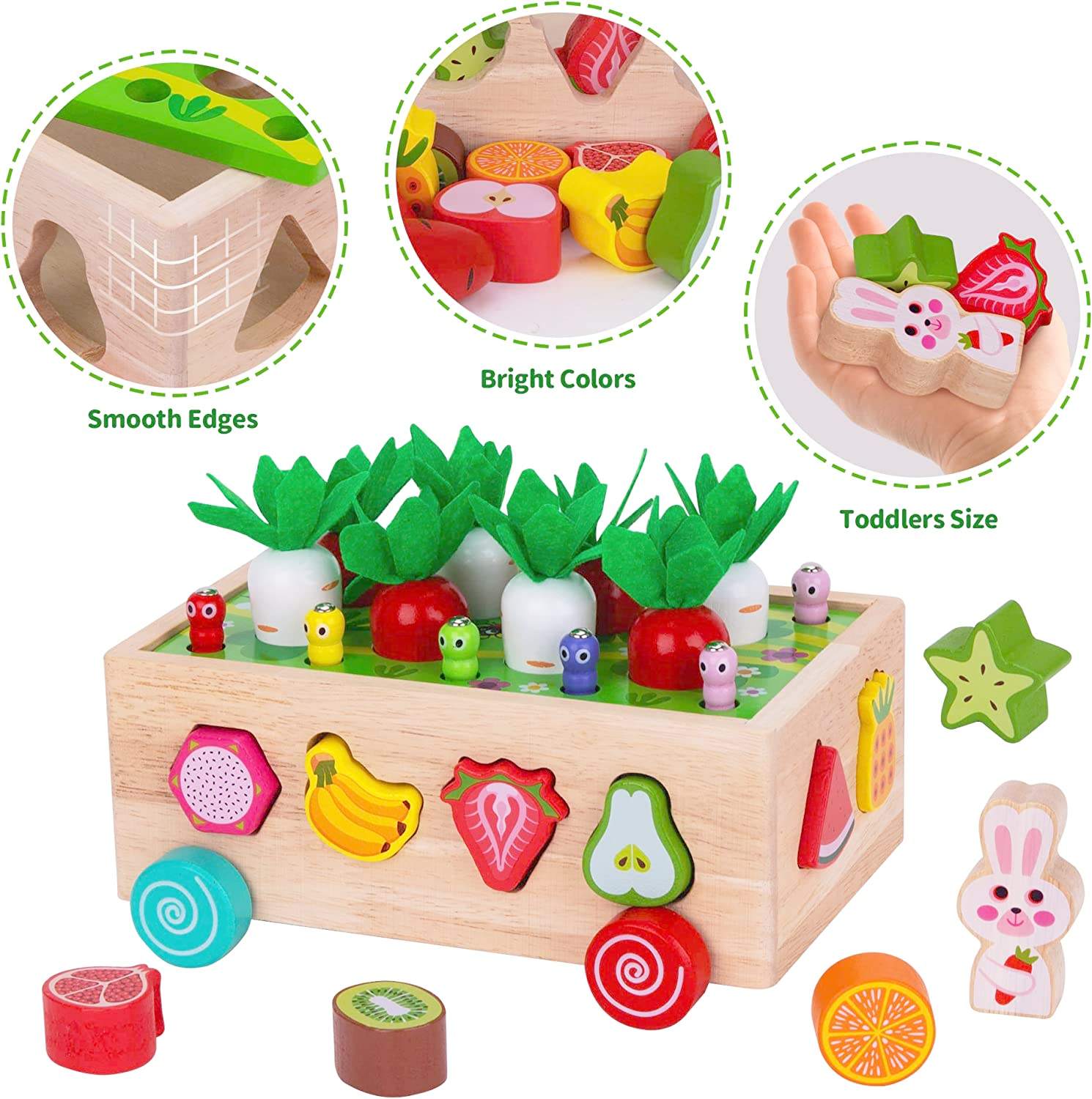 Custom Montessori Wooden Educational Fruit Toys Shape Sorting Toys for Preschool Learning