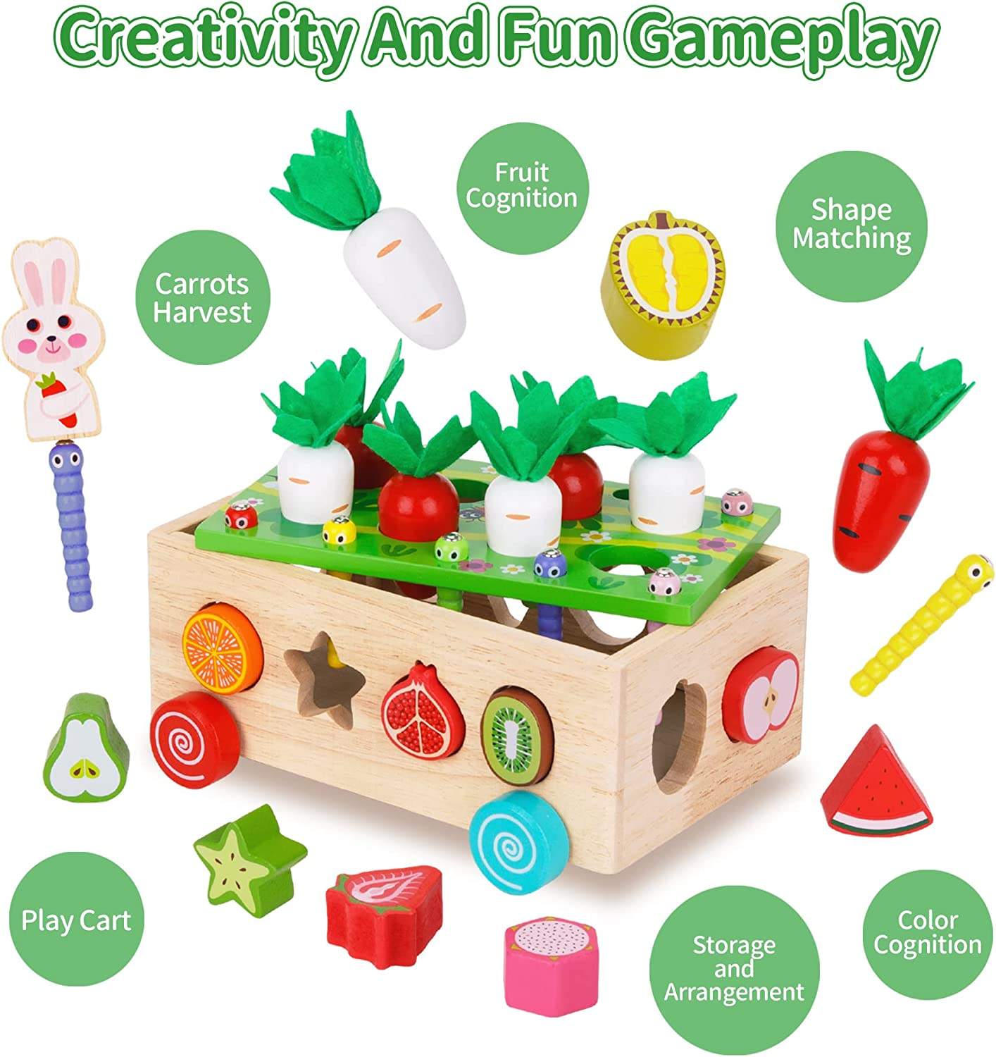 Custom Montessori Wooden Educational Fruit Toys Shape Sorting Toys for Preschool Learning