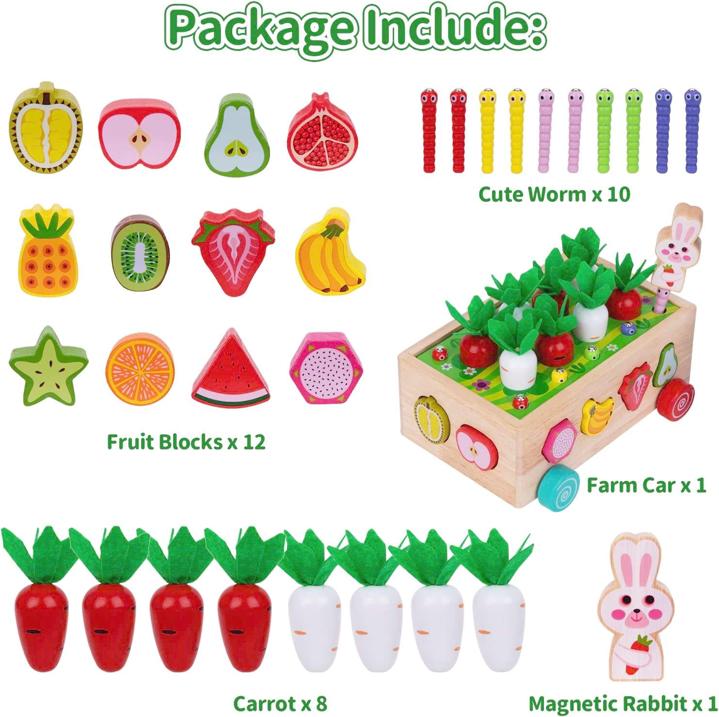 Custom Montessori Wooden Educational Fruit Toys Shape Sorting Toys for Preschool Learning