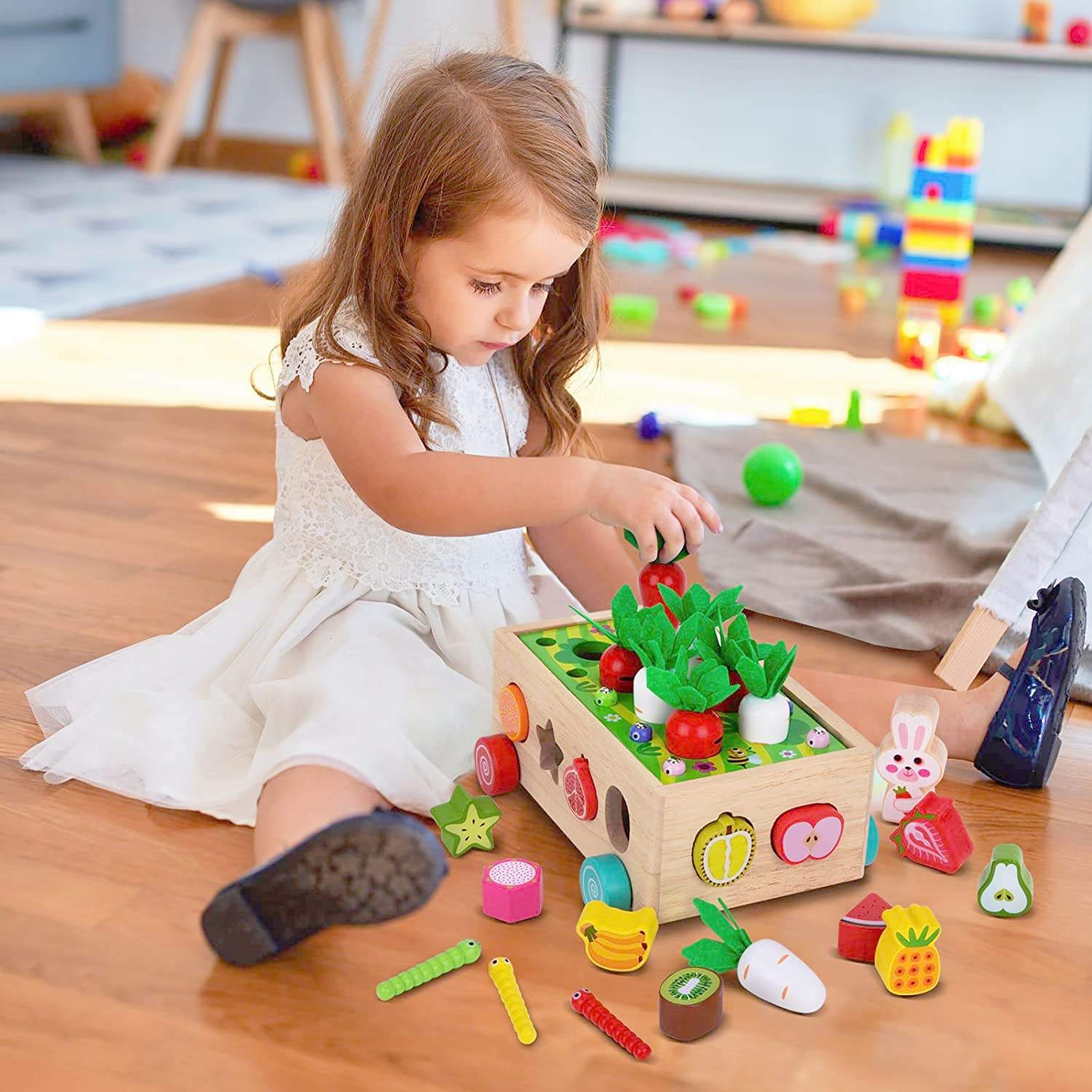 Custom Montessori Wooden Educational Fruit Toys Shape Sorting Toys for Preschool Learning