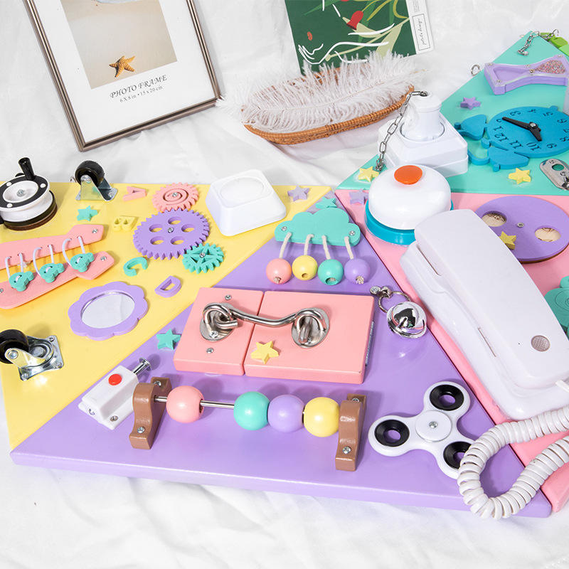 WANHUA personalized children wooden montessori baby busy board toys