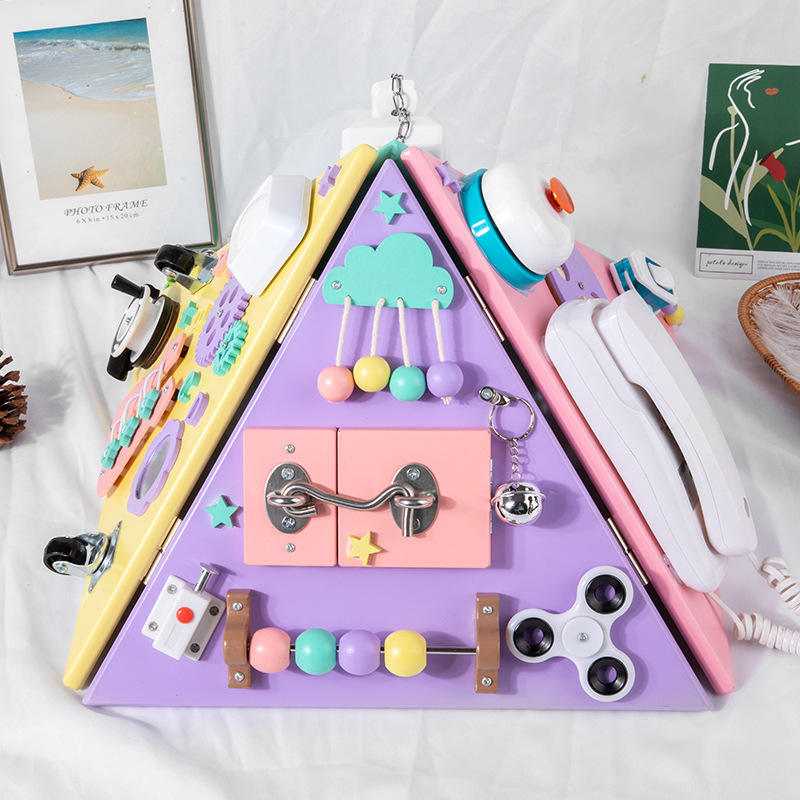 WANHUA personalized children wooden montessori baby busy board toys