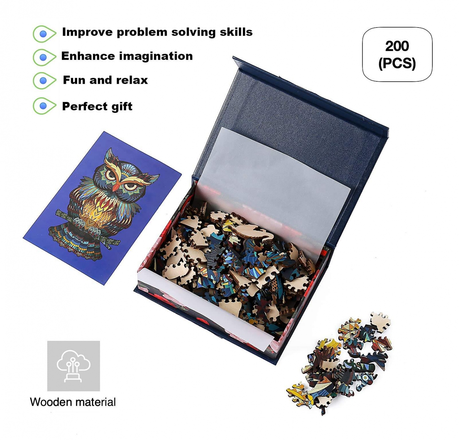 WANHUA montesori toys educational toys adult custom wooden jigsaw puzzle