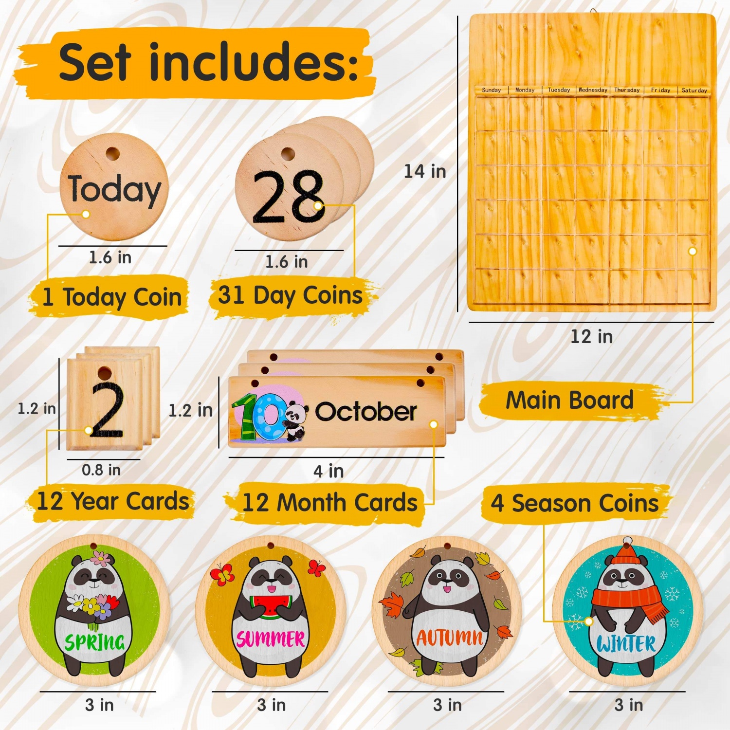 WANHUA montessori toddler sensory toys educational montessori toys calendar