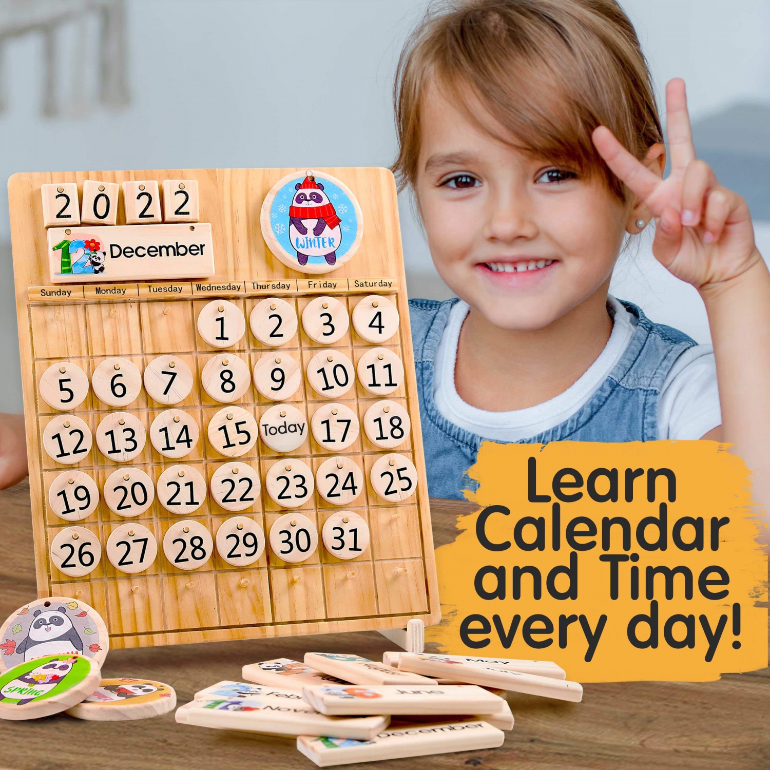 WANHUA montessori toddler sensory toys educational montessori toys calendar