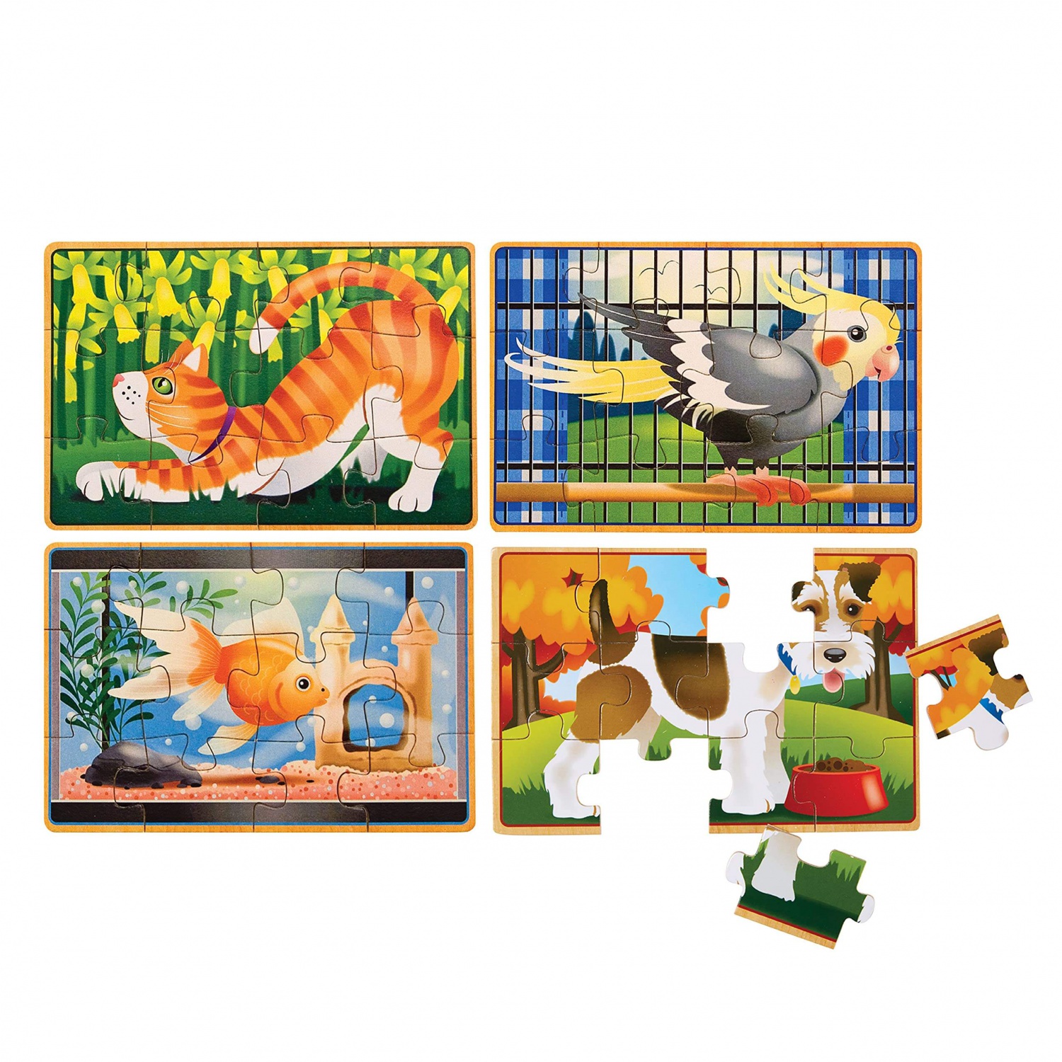 WANHUA kids 3d animals shaped wooden jigsaw puzzles for kids
