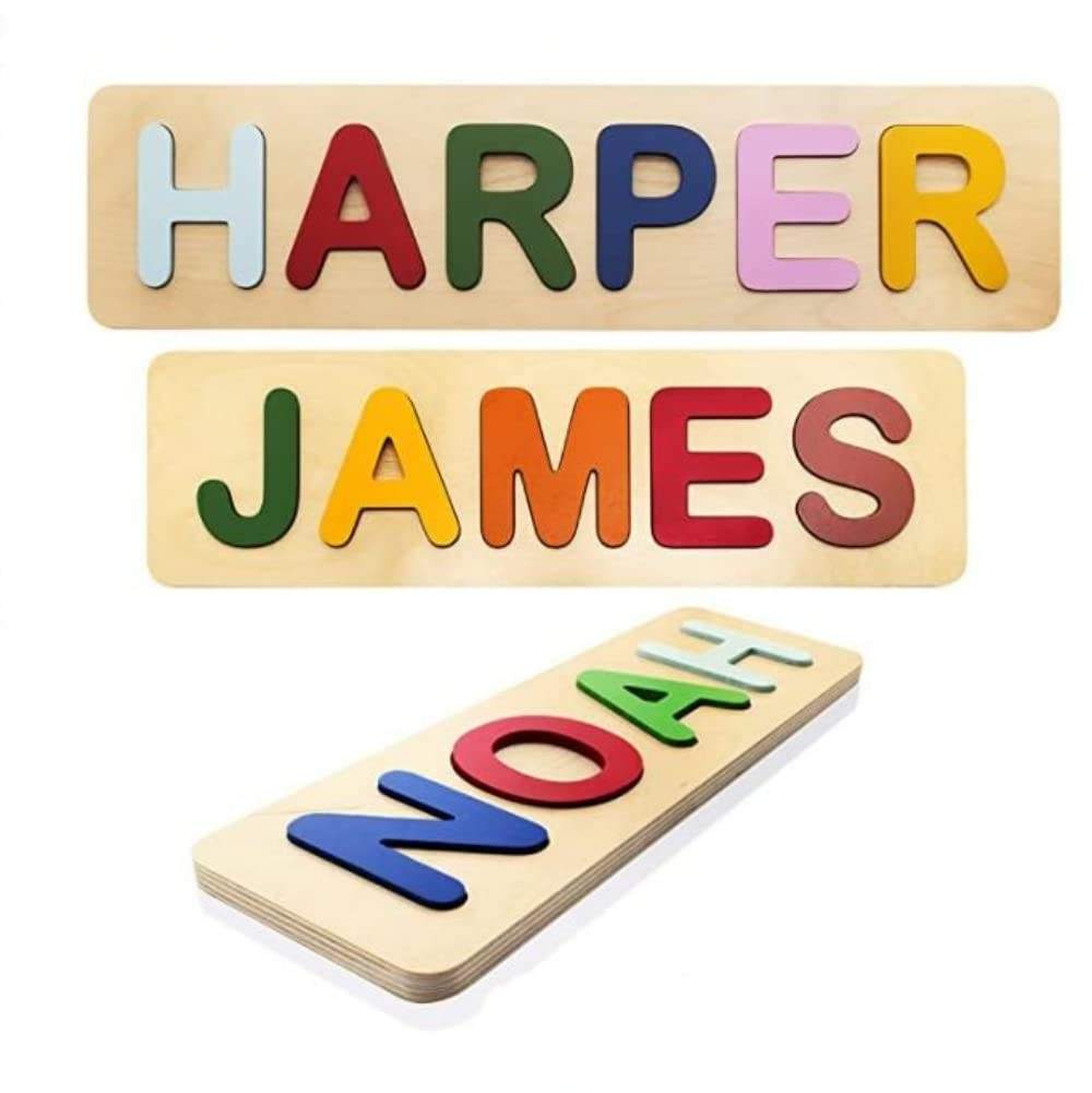 WANHUA custom personalised wooden name puzzle wooden kids jigsaw puzzles
