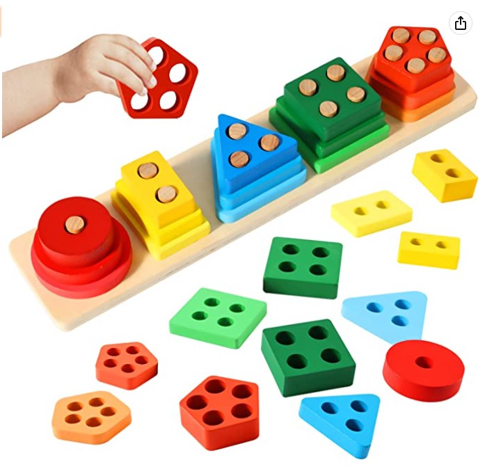 WANHUA Educational Birthday Gifts Wooden Sorting Stacking Toy Hot Sell montessori toys wooden sorting and stacking