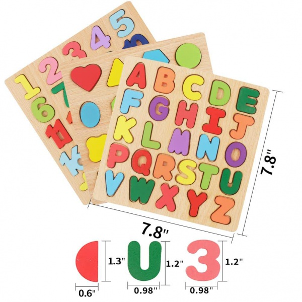 WANHUA montessori toy wooden number didactic game jigsaw puzzles for kids