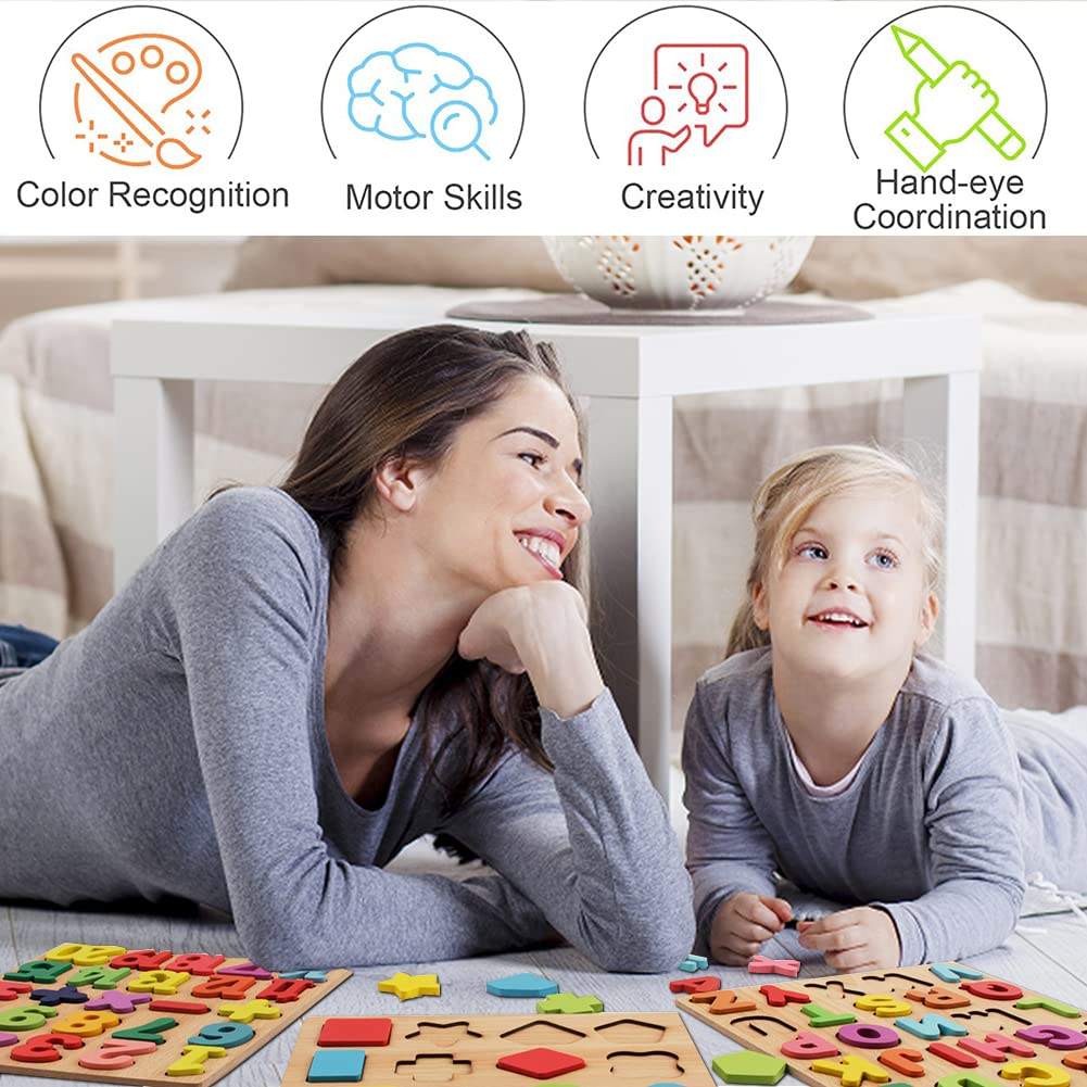 WANHUA montessori toy wooden number didactic game jigsaw puzzles for kids