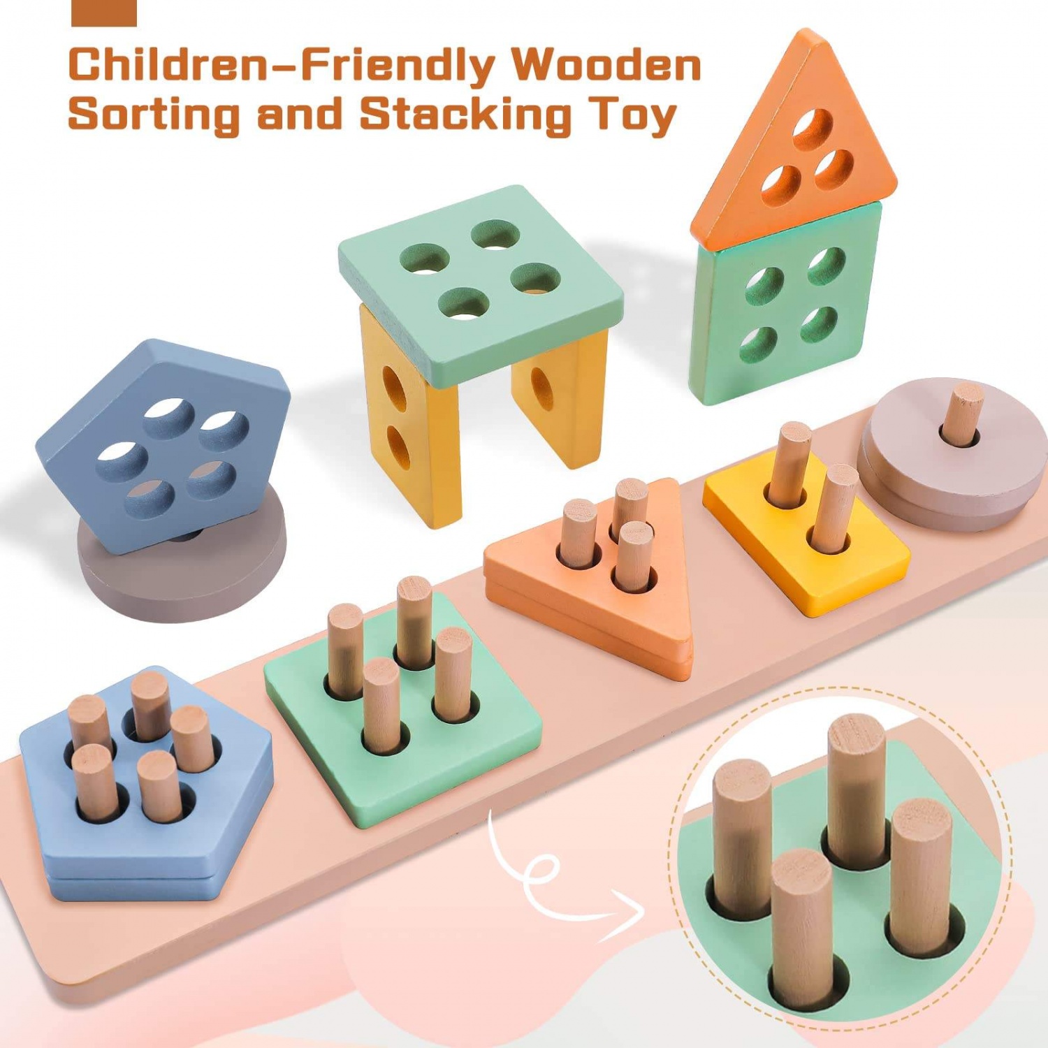 WANHUA wooden diy toys baby wood toys for kids educational