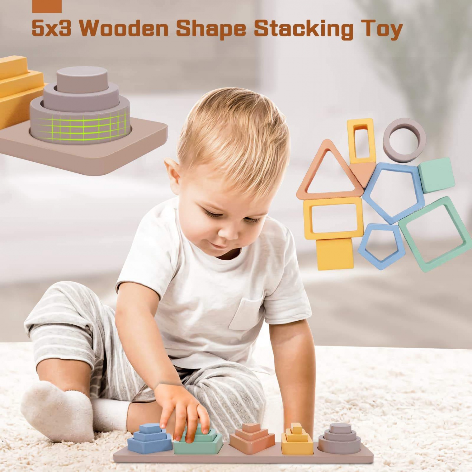 WANHUA wooden diy toys baby wood toys for kids educational